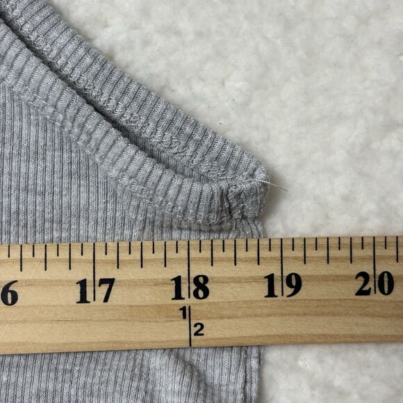 Vtg Carolina Bay Plus Size Tank Top Women 2x Gray Rib Knit Basic Boho Outdoor - Picture 5 of 6